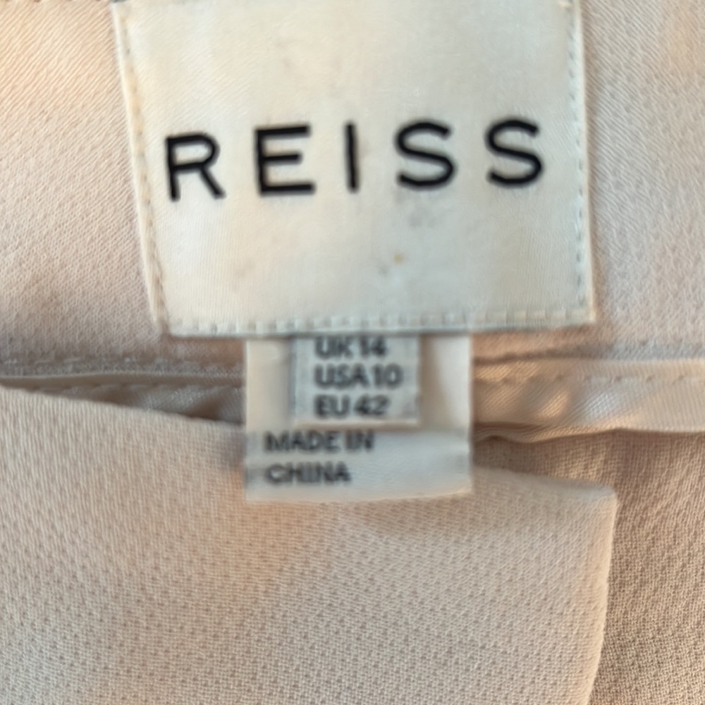 REISS flowy wide leg cream colored pants. EUC. Worn to one event.  Beautiful! - Picture 3 of 10